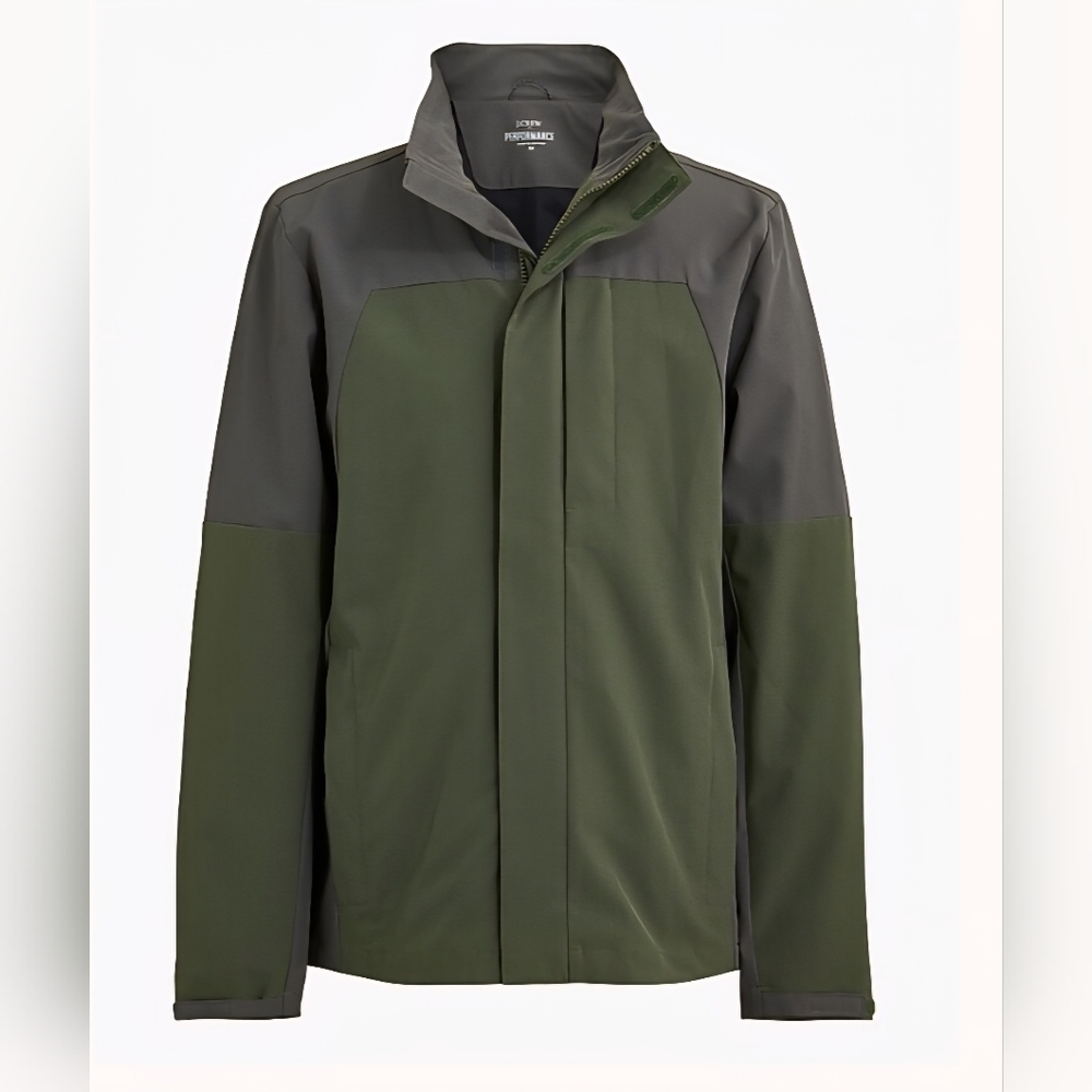 J Crew Performance Mens Medium Colorblock Performance Jacket Green Gray‎